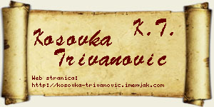 Kosovka Trivanović vizit kartica